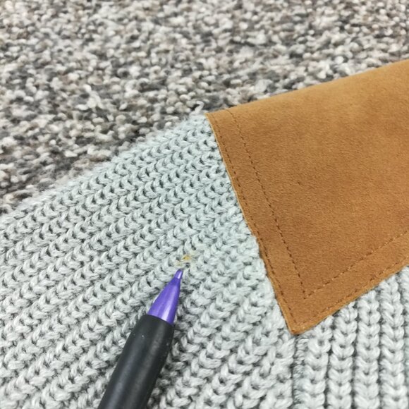 J Crew Sweater Ribbed Cotton Military Leather Shoulder Patches Gray Mens Large - Picture 7 of 11